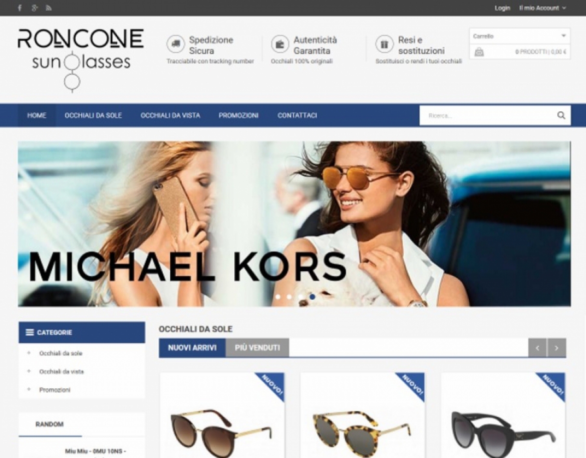 Realizzazione sito e-commerce per Roncone Sun Glasses