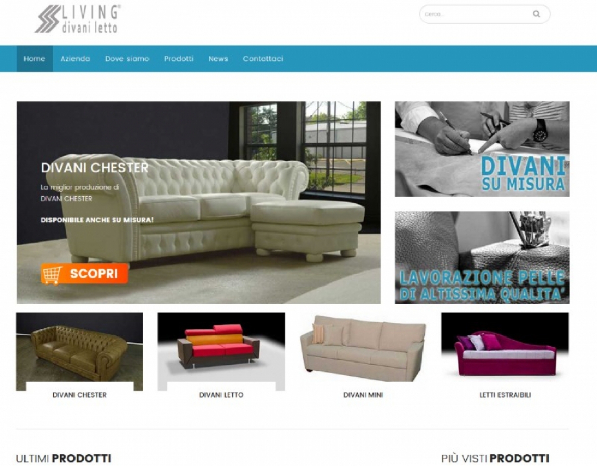 Realizzazione sito web per Living Divani Letto